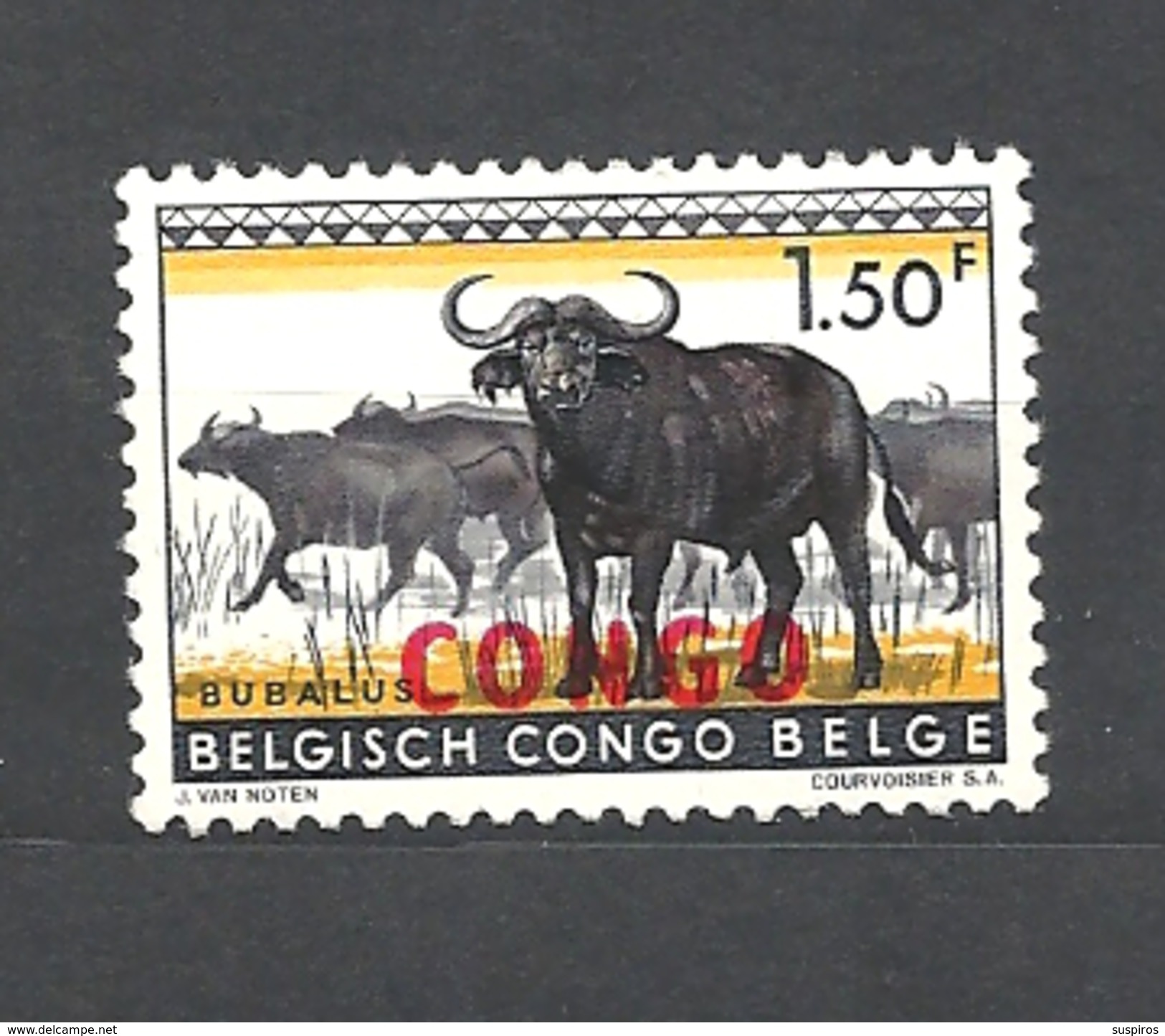 CONGO  BELGA      1960 Belgian Congo Postage Stamps Overprinted "CONGO" - Wild Animals Issue Of 1959 Bubalus Caffer - Altri & Non Classificati