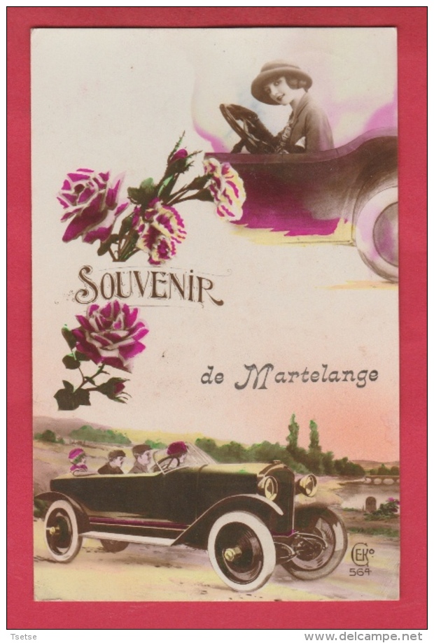 Martelange - Souvenir De ... Ancienne Voiture - Carte Fantaisie - 1924 ( Voir Verso ) - Martelange