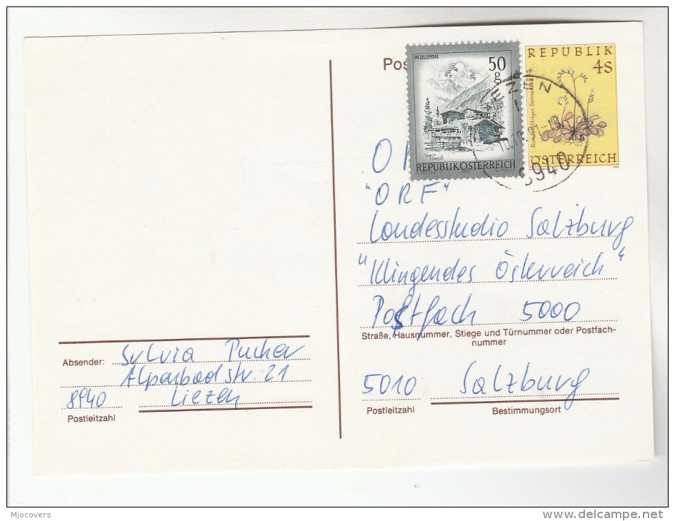 1991 Ezen AUSTRIA 50g Stamps On UPRATED 4s FLOWER  Postal STATIONERY CARD Cover - Other & Unclassified