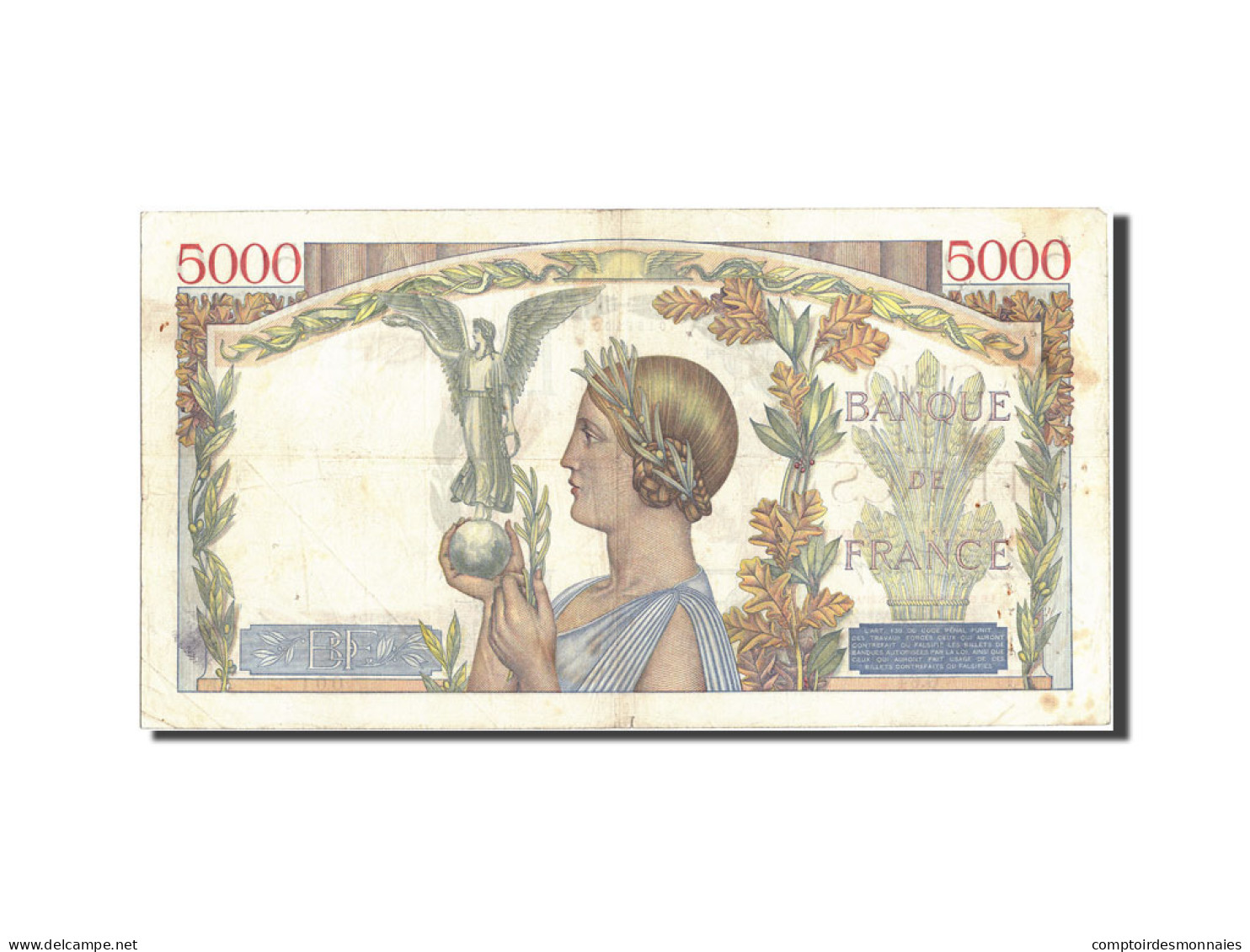 Billet, France, 5000 Francs, 5 000 F 1934-1944 ''Victoire'', 1938, 1938-12-08 - 5 000 F 1934-1944 ''Victoire''