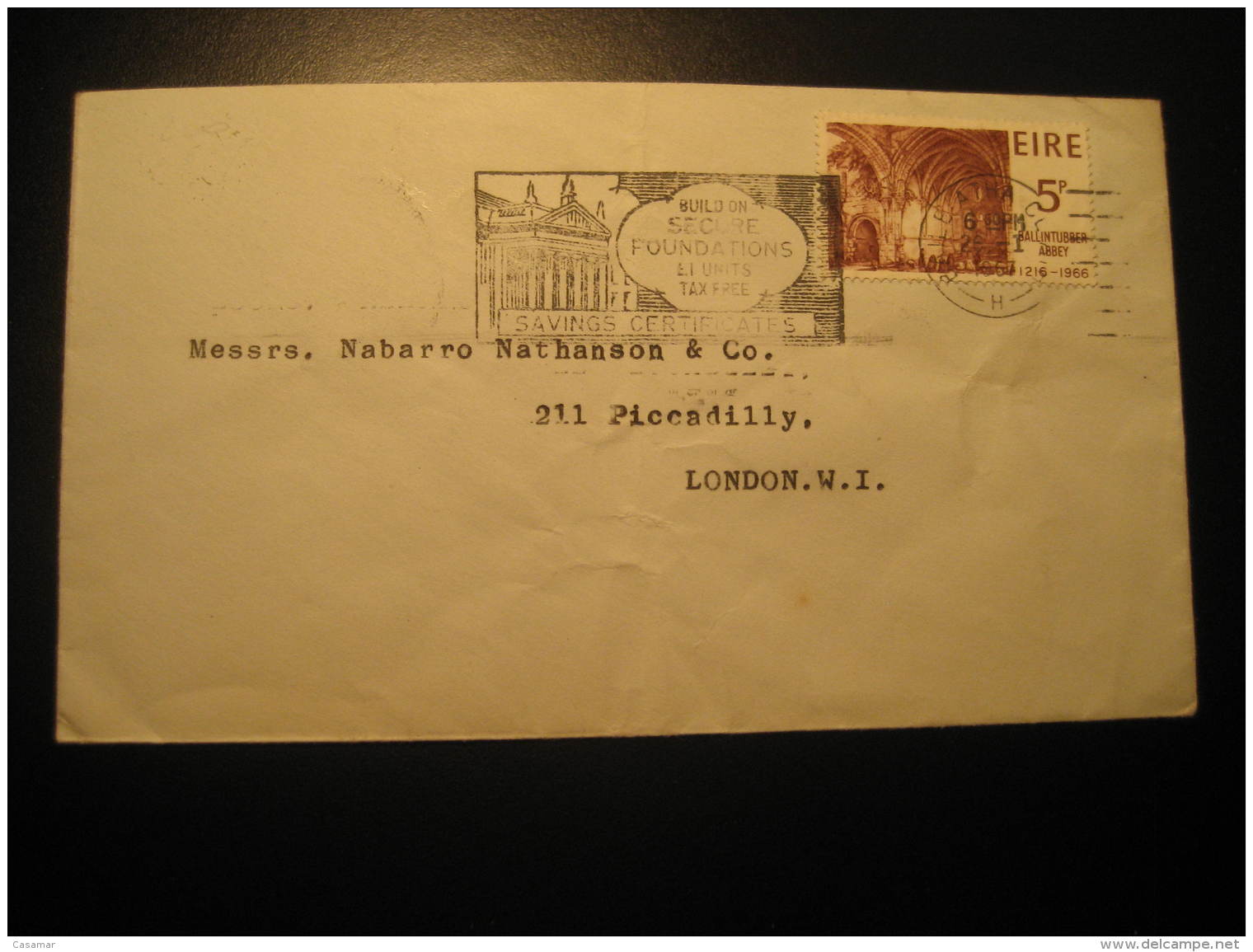 Baile Atha Cliath 1967 To London England UK GB Ballintubber Abbey Stamp On Cover Ireland Eire - Storia Postale