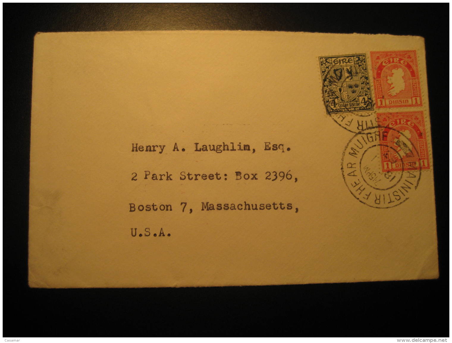 Mainistir Fhear Muighe 1963 To Boston USA 3 Stamp On Cover Ireland Eire - Storia Postale