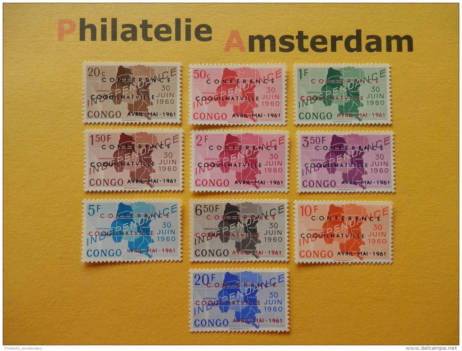 CK 1961, OVERPRINT / CONFERENCE COQUILHATVILLE: Mi 49-58, ** - Mint/hinged