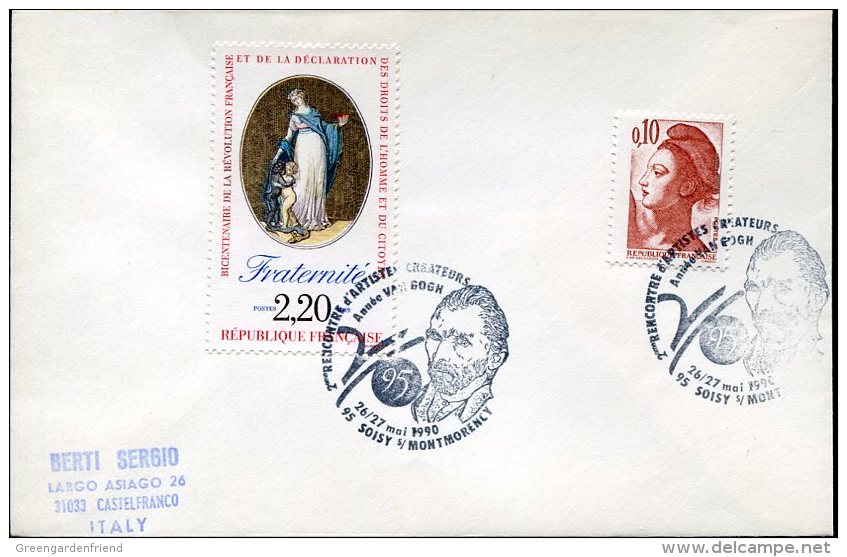 14648 France, Special Postmark 1990 Soisy, Annee Vincent Van Gogh - Sonstige & Ohne Zuordnung