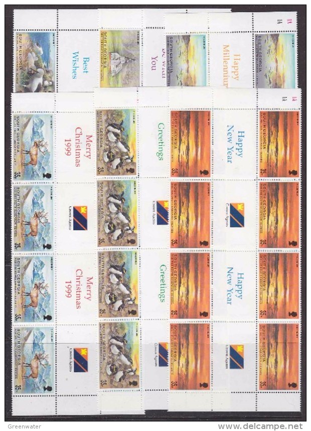 South Georgia 1999 Millennium 6v  4x Gutter (unfolded)  ** Mnh (F5816) - Zuid-Georgia