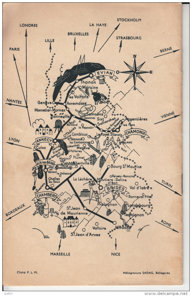 Savoie - Dépatements De La Savoie Et De La Haute-Savoie - Liste Des Hotels 1937 - Dépliants Touristiques