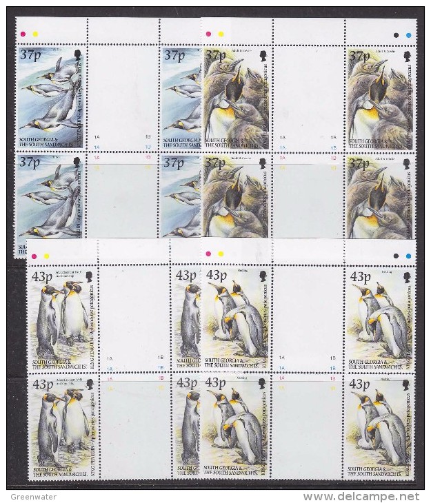 South Georgia 2000 King Penguins 4v  2x Gutter  ** Mnh (33023) - Zuid-Georgia