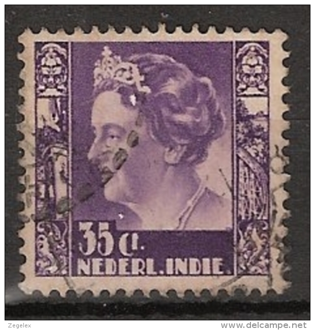 Ned Indie 1938 Wilhelmina Met Watermerk (with Watermark) NVPH 258 Gestempeld/cancelled/used - Nederlands-Indië