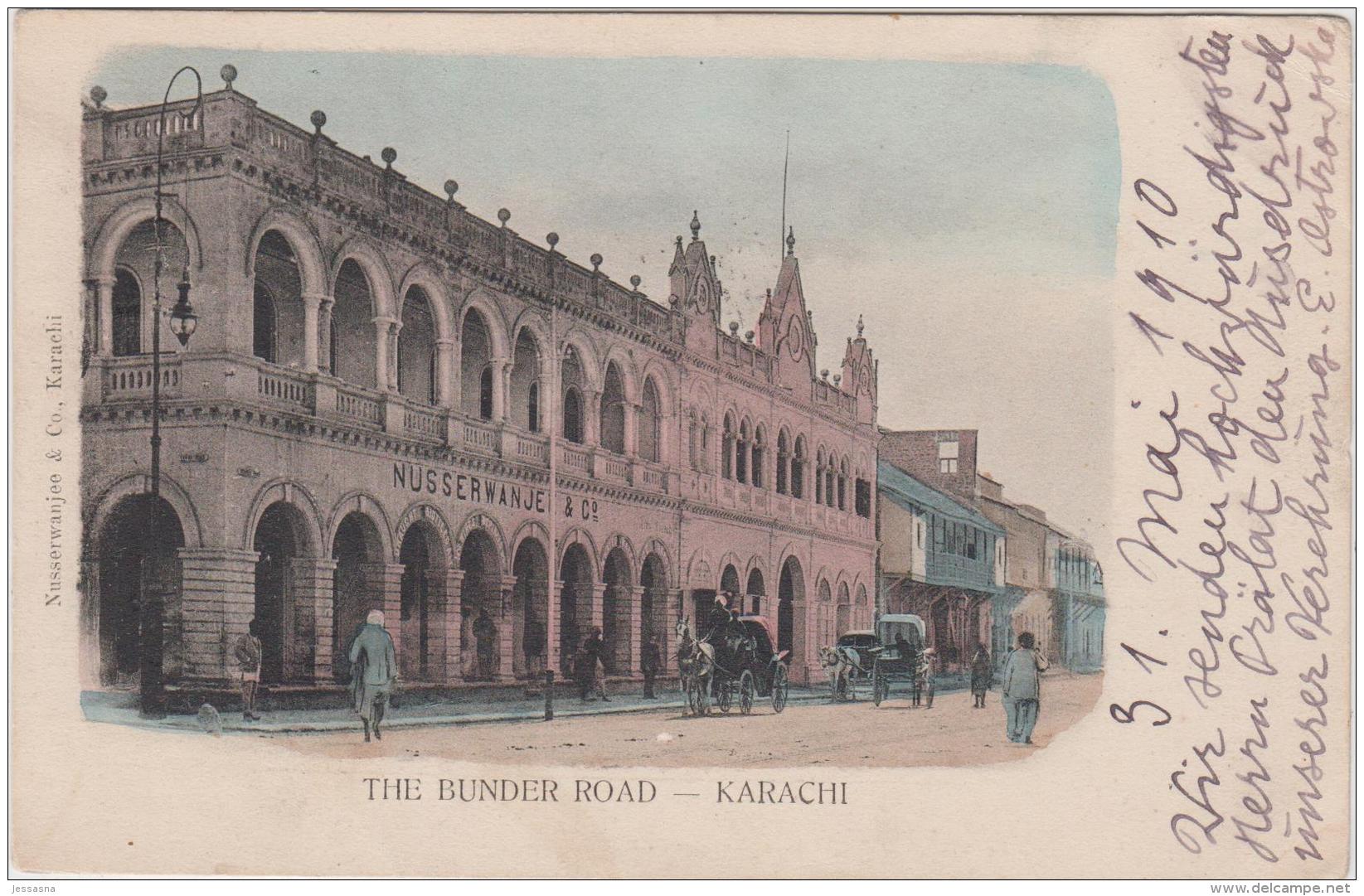 AK - Pakistan - The Bunder Road - Karachu - Karatschi - 1910 Mit Nusserwanje Gebäude!! - Pakistan