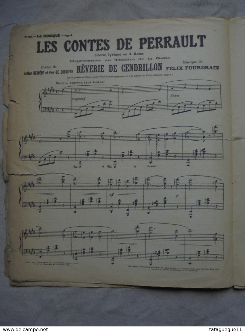 Ancien - Partition LA MUSIQUE N° 60 Dimanche 15 Mars 1914 - J-L