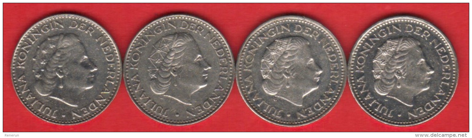 PAYS-BAS NETHERLANDS, 1 Gulden 1967, 1968, 1972, 1976 *2 Scannes* - Antilles Néerlandaises
