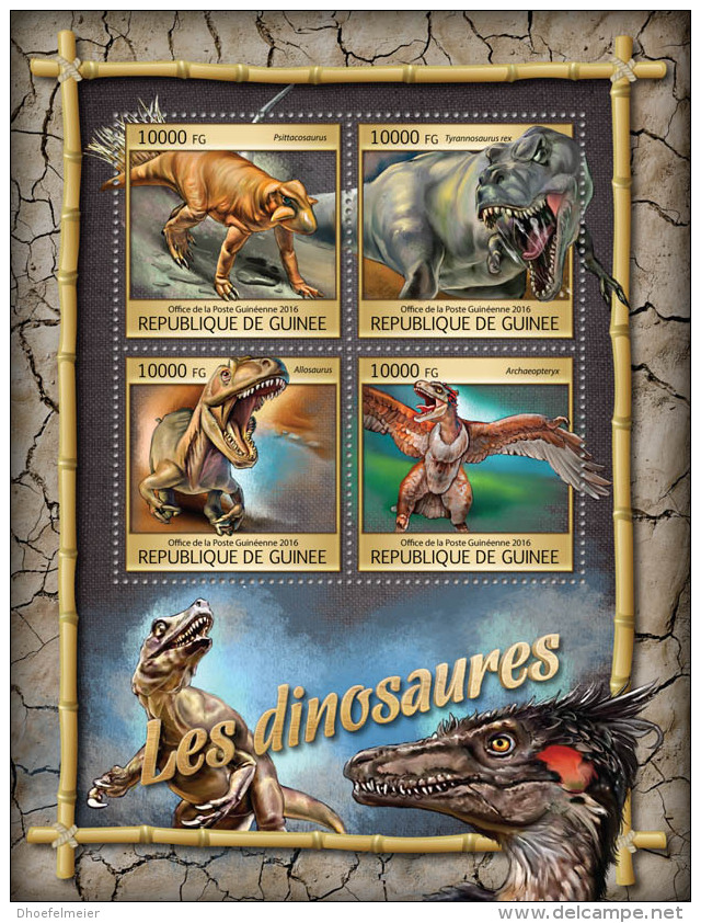 GUINEA REP. 2016 ** Dinosaurs Dinosaurier Dinosaures M/S - OFFICIAL ISSUE - A1641 - Vor- U. Frühgeschichte