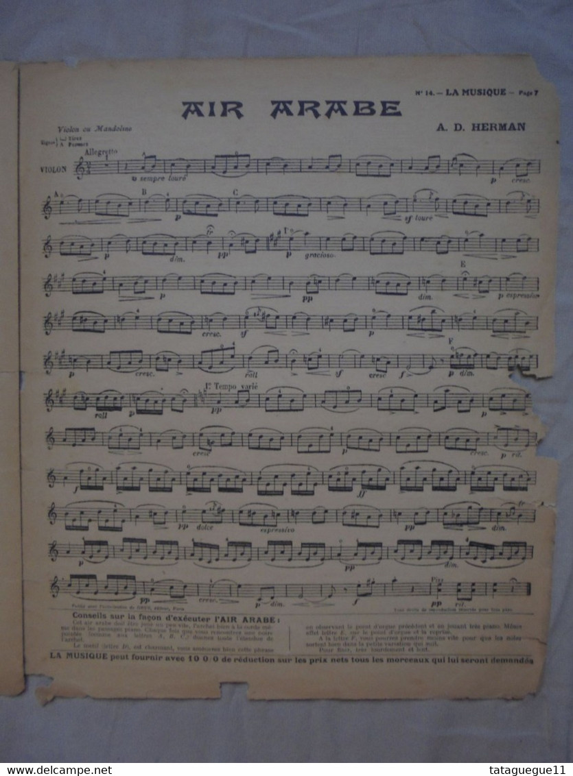 Ancien - Partition LA MUSIQUE N° 14 Dimanche 9 Juin 1912