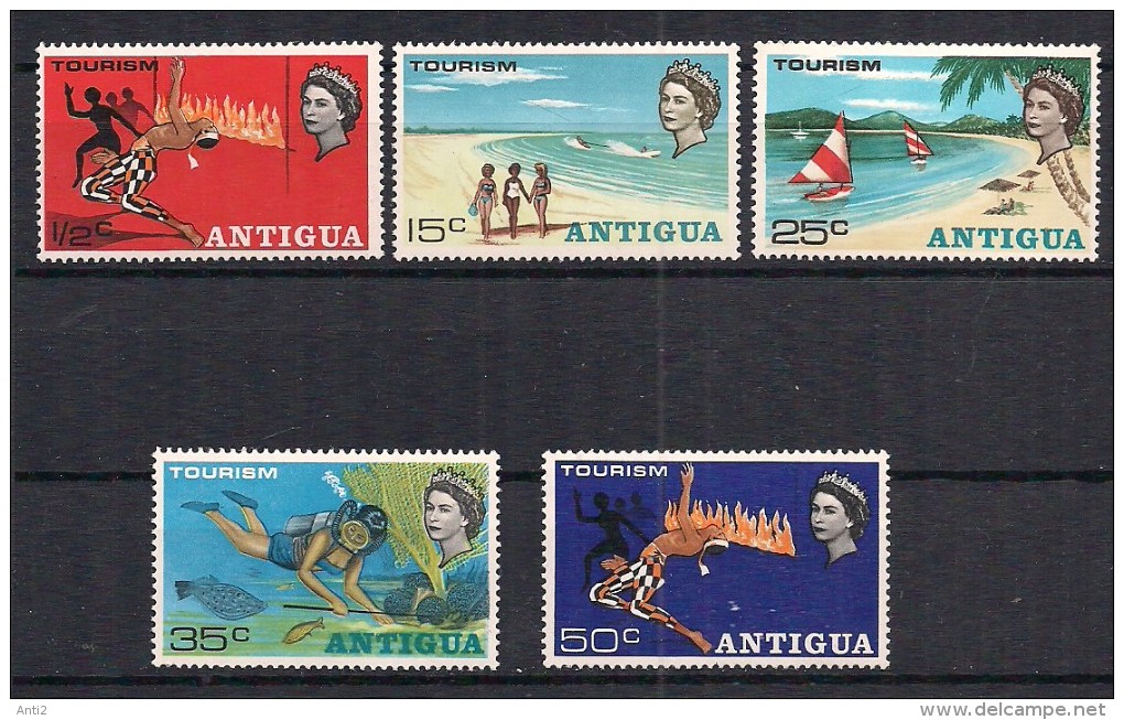 Antigua  1968 Tourism Mi 192-196, MNH(**) - Antigua Und Barbuda (1981-...)