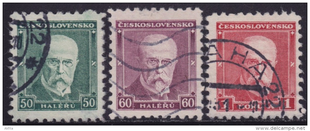 5628. Czechoslovakia 1930 Tomáš Garrigue Masaryk, Used (o) Michel 295-297 - Gebraucht