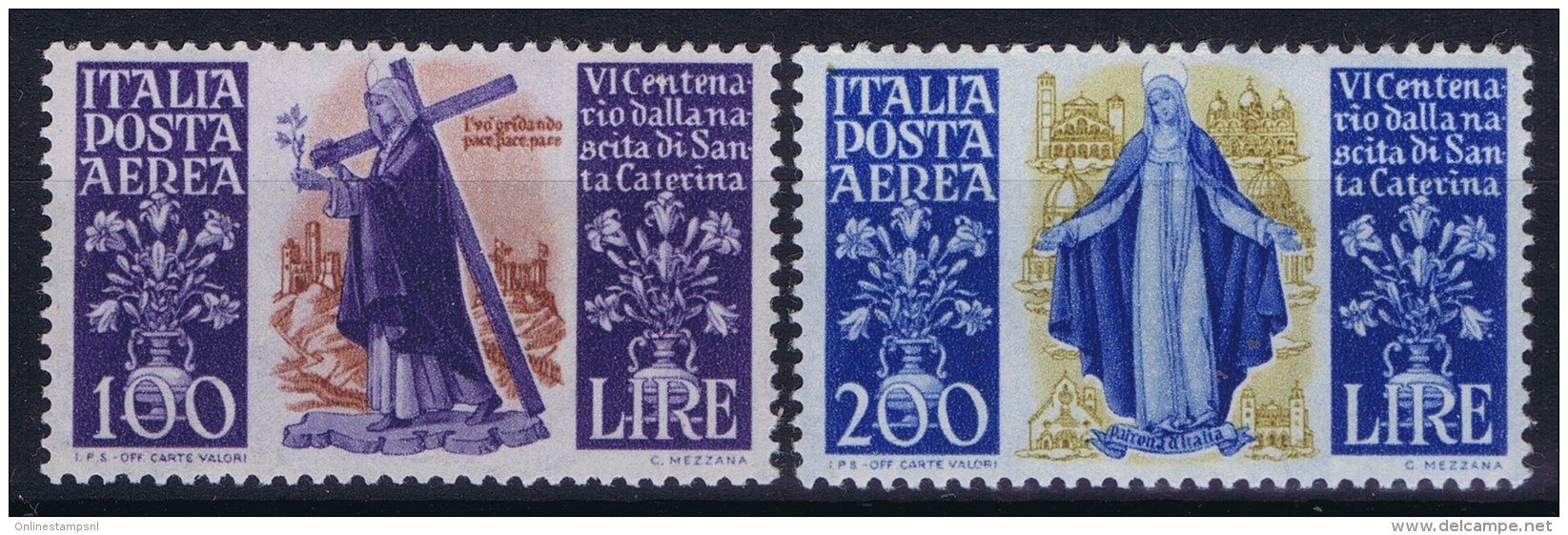 Italy:  Aereo Sa Nr A146 - A147  Mi Nr 744 - 745  MNH/**/postfrisch/neuf Sans Charniere - Luftpost