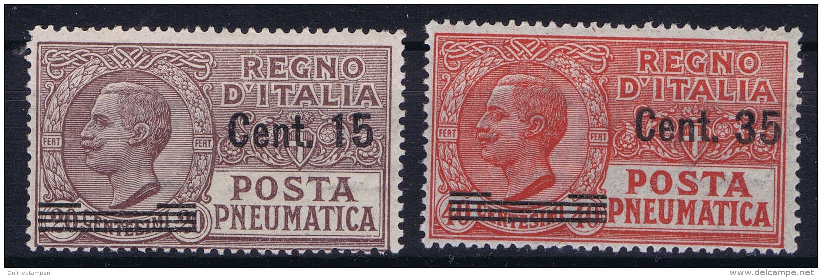 Italy: Posta Pneumatica 1927, Sa 10 + 11  MI Nr 268 + 269  MNH/**/postfrisch/neuf Sans Charniere - Posta Pneumatica