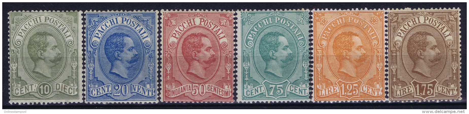 Italy: Pacchi Postali 1884 Sa 1 - 6   MI Nr 1 - 6  MH/* Falz/ Charniere - Paketmarken