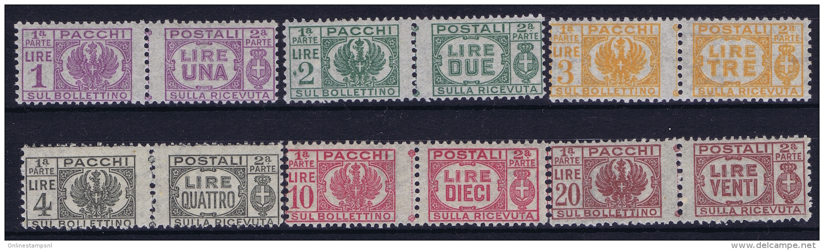 Italy: Pacchi Postali 1946 Sa 60 - 65   MI Nr  60 - 65 MNH/**/postfrisch/neuf Sans Charniere 2 Left Top Incomplete  Gum - Postal Parcels