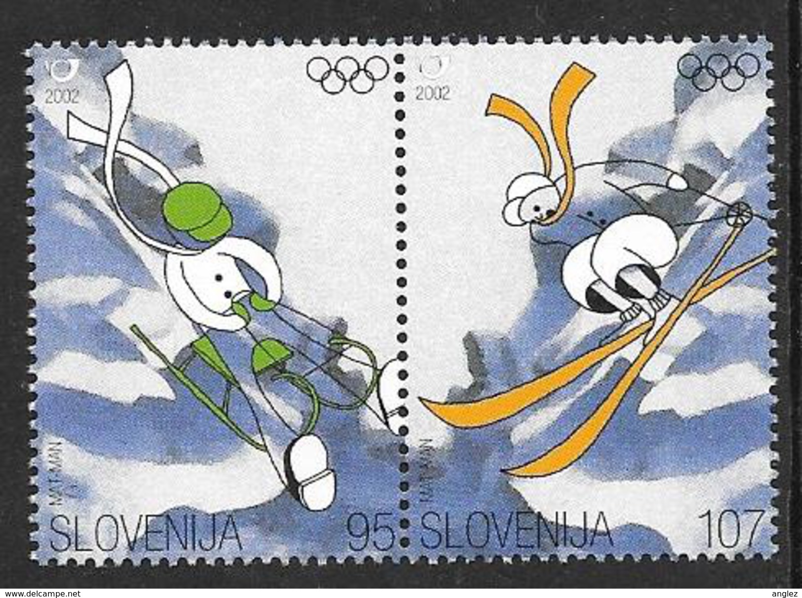 Slovenia: 2002 Winter Olympic Games, Salt Lake City USA, 2v Se Tenant MNH - Slovénie