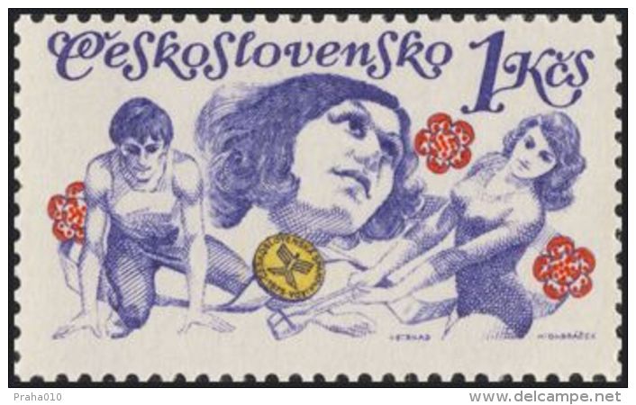 Czechoslovakia / Stamps (1975) 2141: Czechoslovak Spartakiad 1975 (exercises For Men And Women); Painter: Ivan Strnad - Sonstige & Ohne Zuordnung