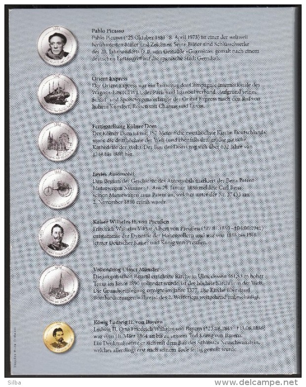 Germany 6 Commemorative Issues 1881-1890 In Blister / Picasso, Orient Express, Koelner Dom, First Car, Wilhelm II - Sammlungen