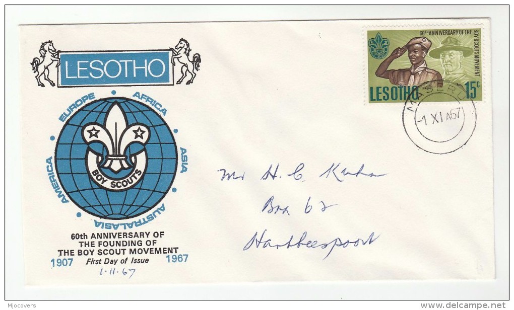 1967 LESOTHO FDC SCOUTS Scouting Cover Stamps - Lesotho (1966-...)