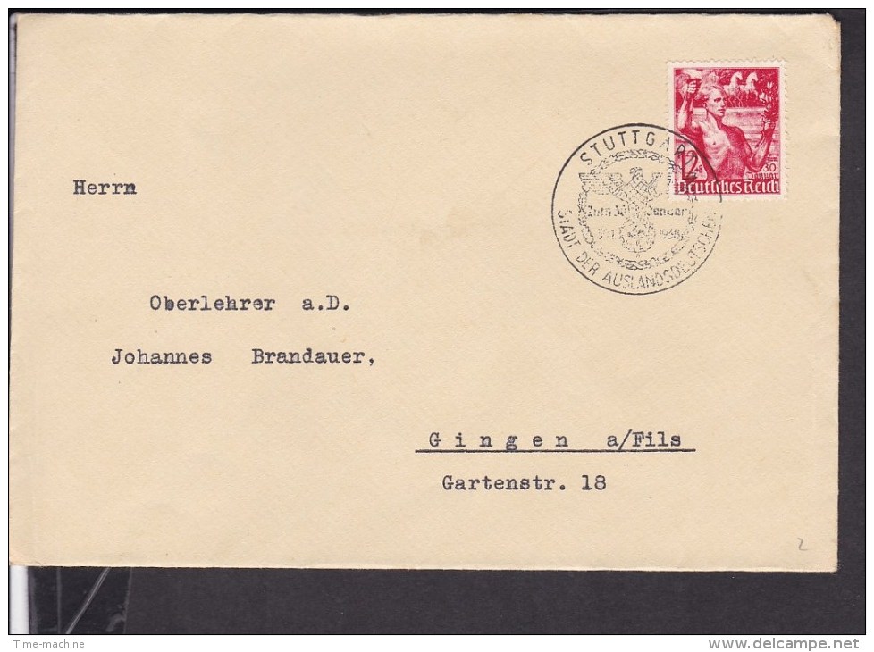 Deutsches Reich Stempel Stuttgart 1938 - Briefe U. Dokumente