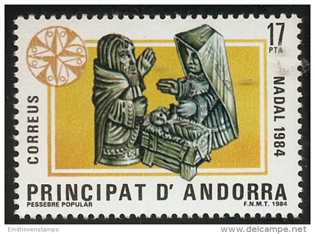 Andorra Spanish Mail 1984 - Wood Carved Statues Christmas Issue - Manger Figure Group- 1 Value MNH, Mi 180 - Sculpture