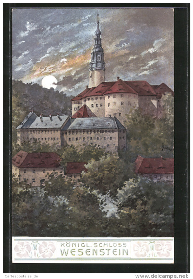 AK Weesenstein, Blick Zum Kgl. Schloss - Weesenstein A. D. Mueglitz