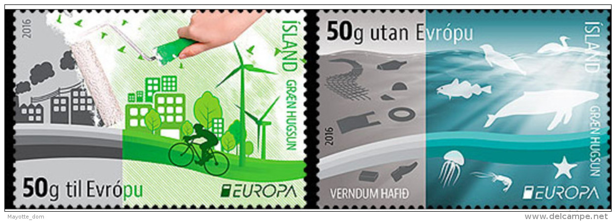 ISLANDE ICELAND 2016 Europa 2016 - Think Green CEPT - Unused Stamps