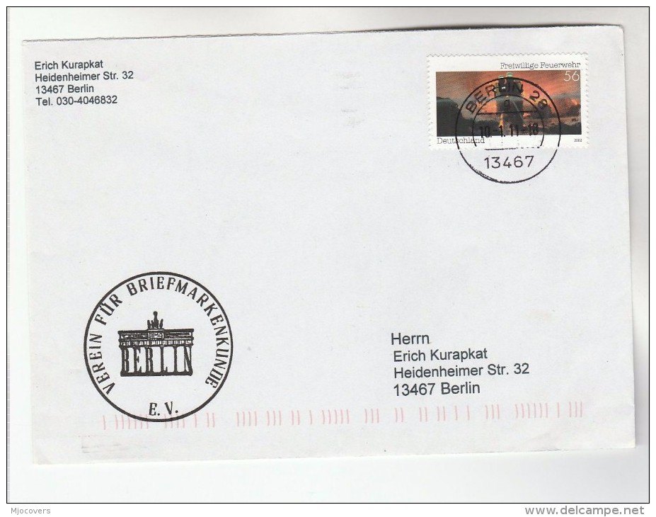 GERMANY COVER Stamps VOLUNTEER FIREFIGHTER Firefighting Firemen - Firemen