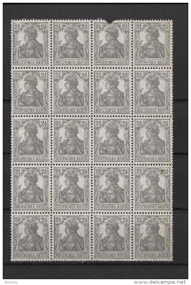 LOTE 830  ///  ALEMANIA IMPERIO YVERT Nº: 97   BLOQUE DE 20 SELLOS  **MNH  CATLOG/COTE: 25€ - Nuevos