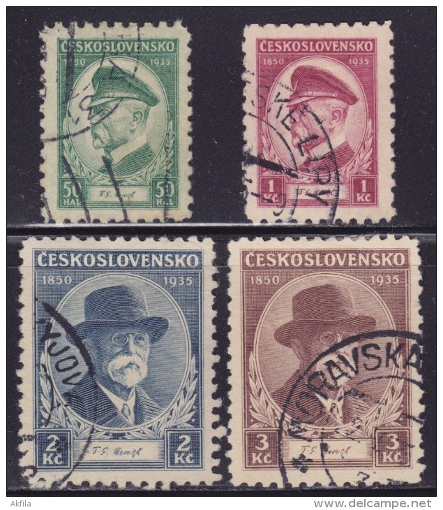 5634. Czechoslovakia 1935 Tomáš Garrigue Masaryk, Used (o) Michel 332-335 - Gebraucht