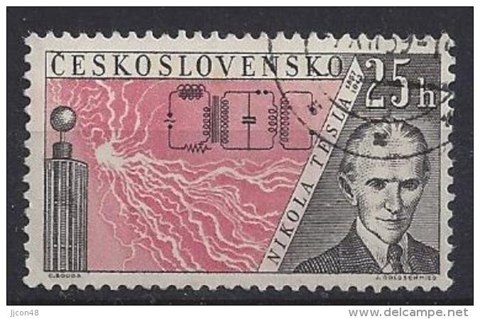 Czechoslovakia 1959  Radioerfinder: Nikola Tesla  (o) Mi.1170 - Used Stamps