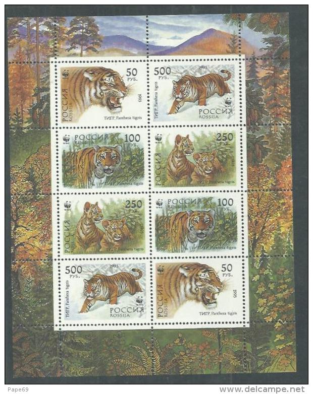 Russie N°  6029 / 32 F XX : Protection De La Nature : Le Tigre De L´Oussouri ( W. W. F.) . La Feuille Sans Charnière TB - Ganze Bögen
