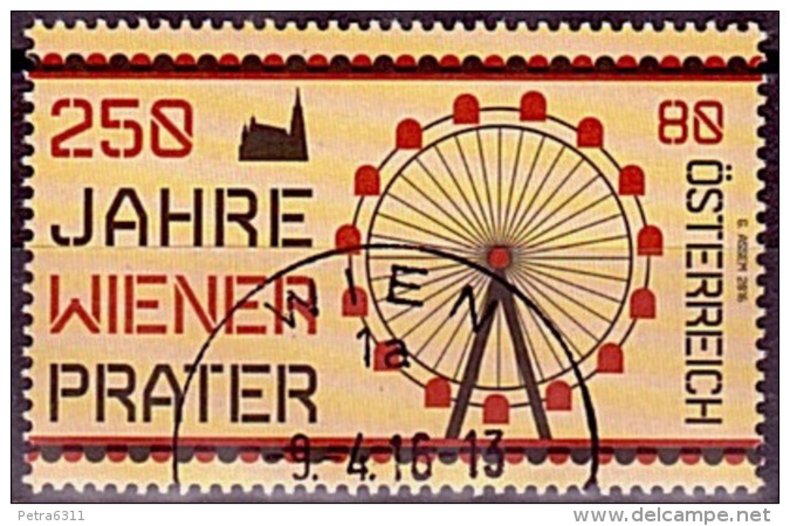 Austria Österreich 2016 250 Jahre Wiener Prater   USED / O / GESTEMPELT - Gebraucht