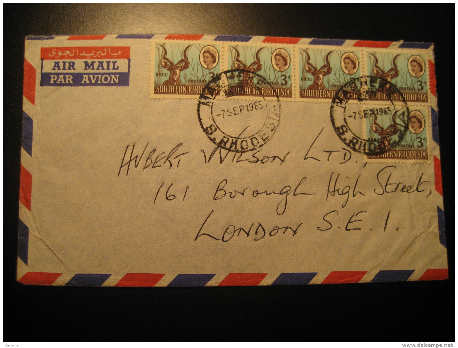 MACHEKE 1965 To London England 5 Stamp On Air Mail Cover Southern Rhodesia British Colonies - Southern Rhodesia (...-1964)