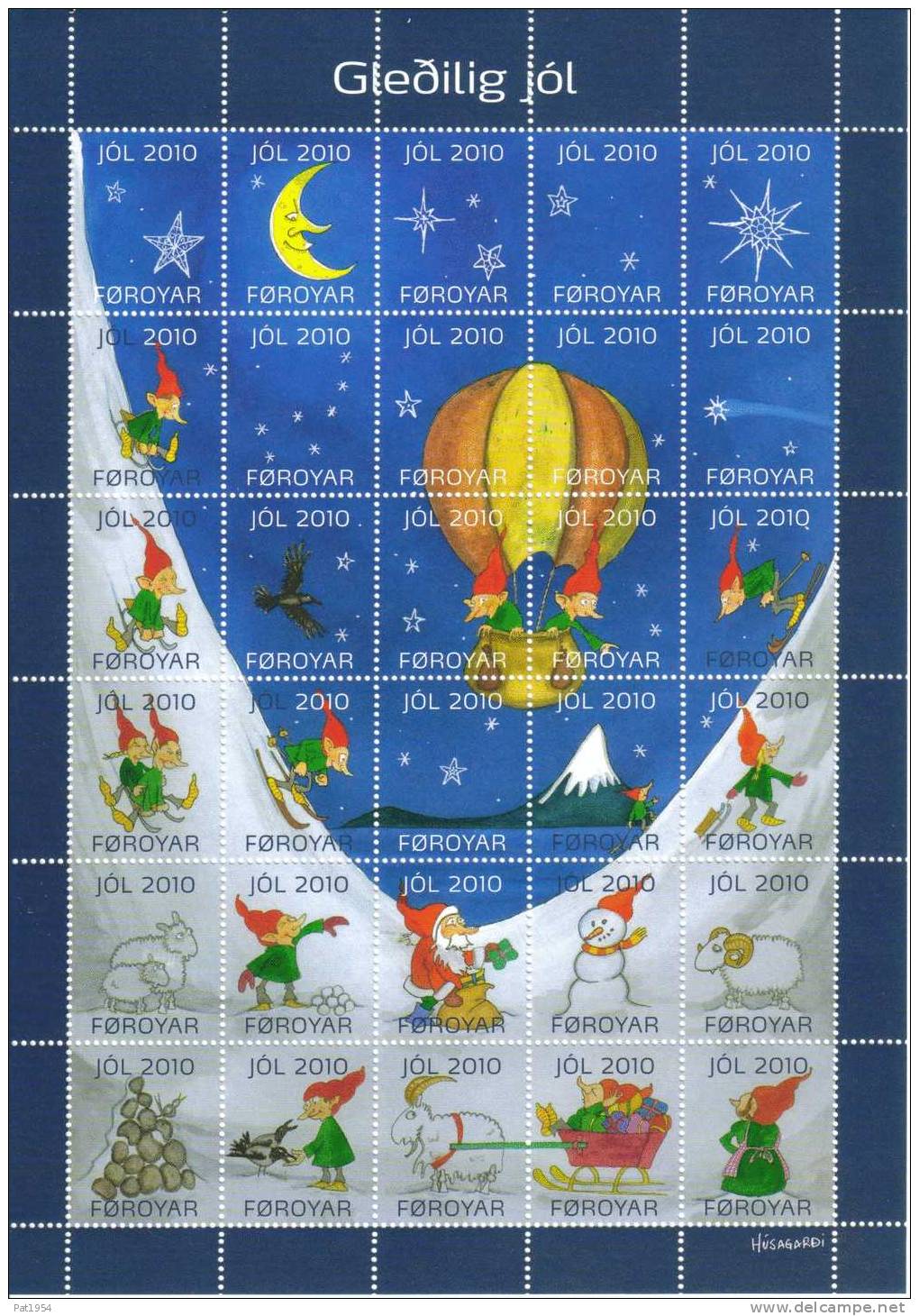 Feuille De Vignettes De Noël Des Iles Féroé 2010 Neuve - Faroe Islands