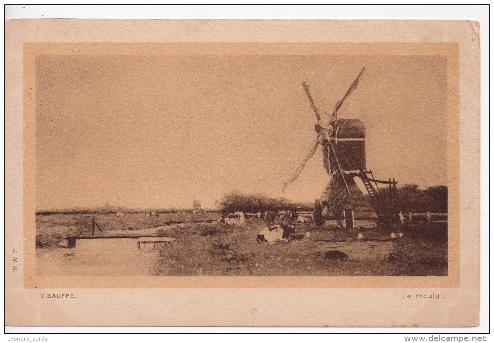 CPA.Fantaisie.Paysage.V.Bauffe.Le Moulin.Moulin Et Vaches. - Autres & Non Classés