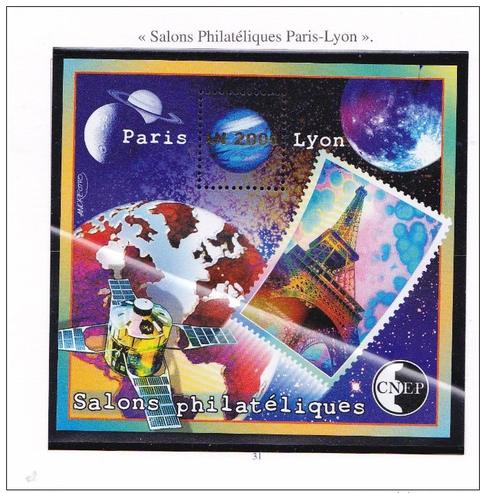 FRANCE 2000 SALONS PARIS LYON CNEP BLOC 31 MNH - CNEP