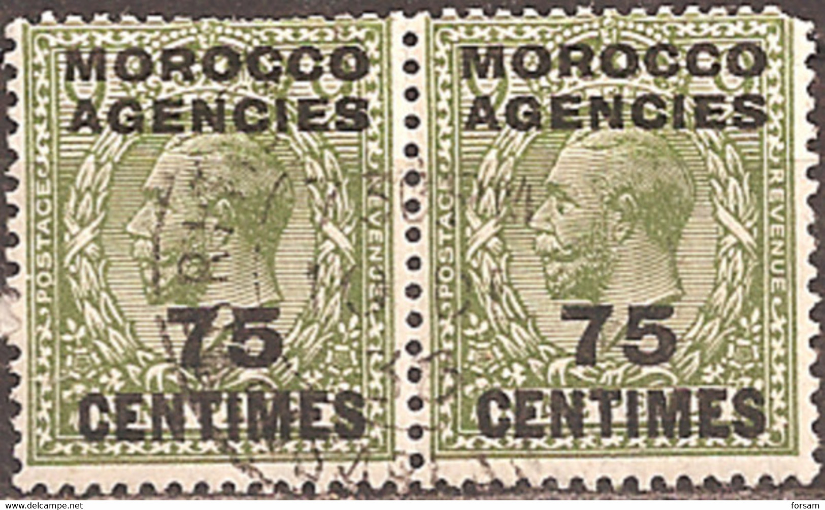 GREAT BRITAIN (MOROCCO AGENCIES)..1917..Michel # 208...used. - Morocco Agencies / Tangier (...-1958)