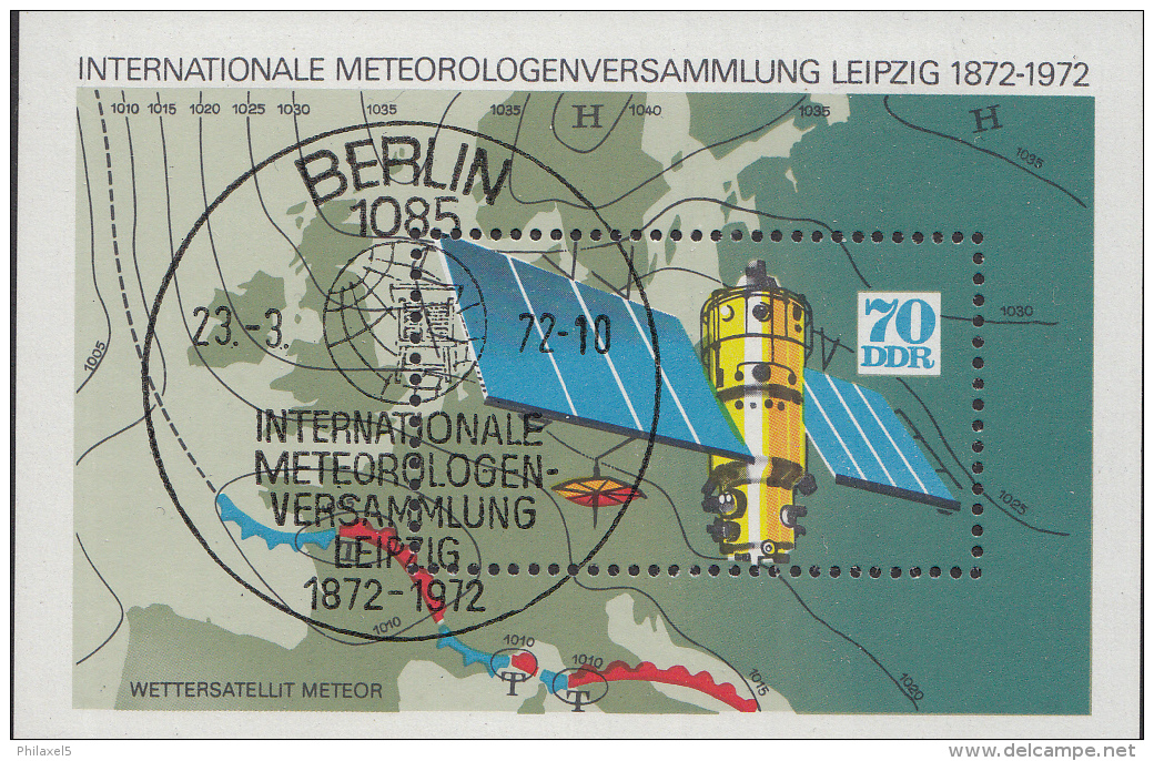 Oost-Duitsland - 100 Jahre Meteorologen-Versammlungen - FD-stempel - M Blok 36 - Gebraucht