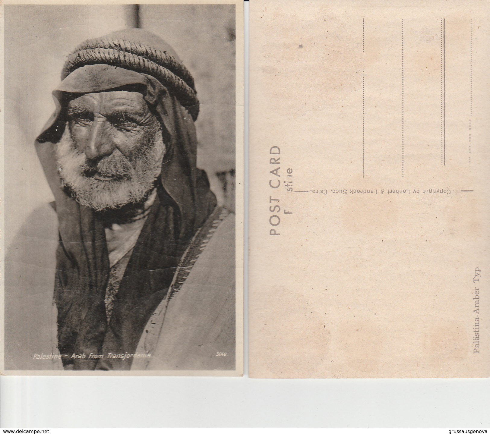 7856) PALESTINE ARAB FROM TRANSJORDANIA PALESTINA ARABO DELLA TRANSGIORDANINON VIAGGIATA 1930 CIRCA CRAQUELET SUL LUCIDO - Palestina