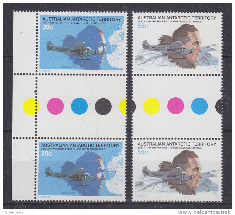 AAT 1979 50th Ann. First Flight Over Southpole 2v Gutter ** Mnh (33042) - Nuevos