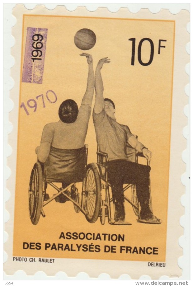 Timbre  Association Des Paralyses De France 1969 1970 - Behinderungen