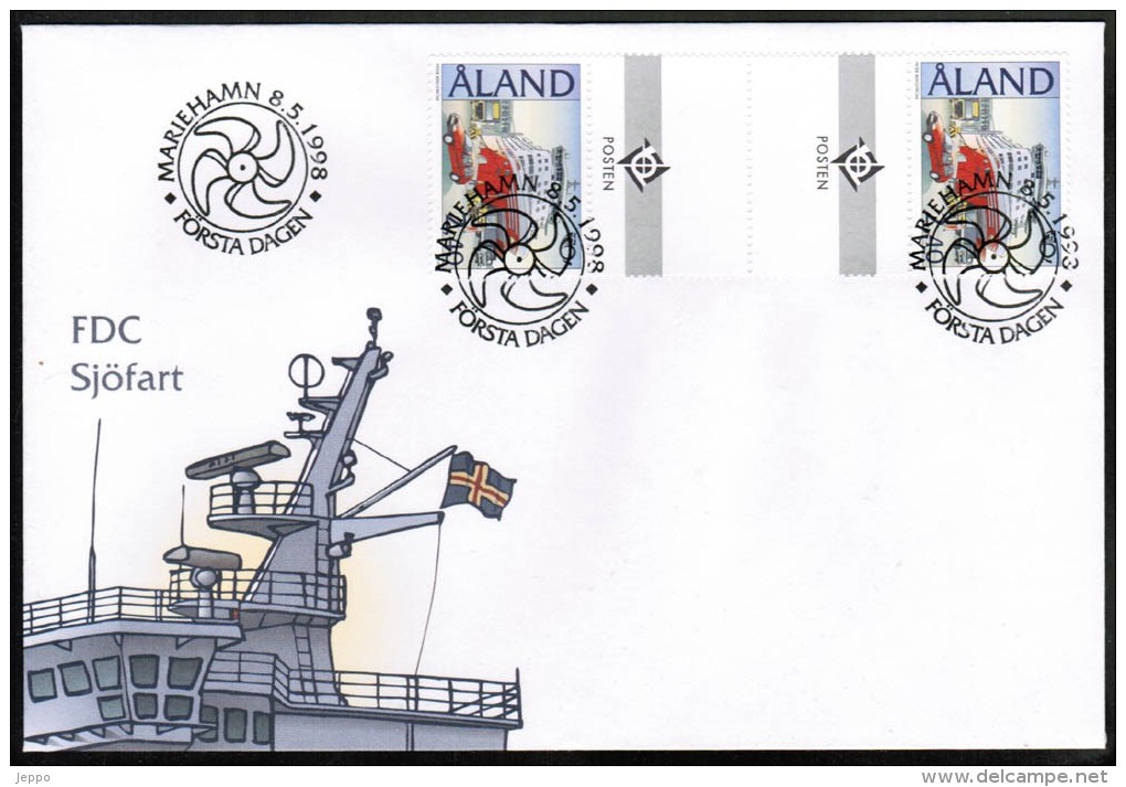 1998 Aland FDC With Gutter Pair Emblem Norden, Shipping  M 141. - Aland