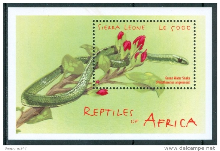 2001 Sierra Leone Rettili Reptiles Set + Block MNH** Sie1 - Sierra Leone (1961-...)