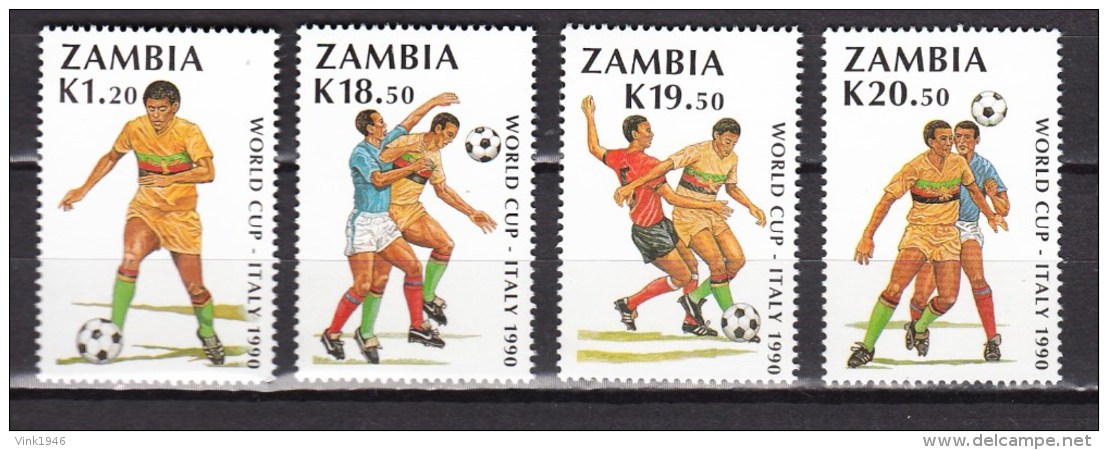 Zambia 1990,4V,set,football,fussball,voetbal,fútbol,calcio,,MNH/Postfris(A2948) - Sonstige & Ohne Zuordnung