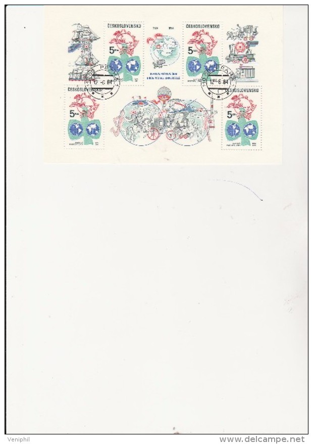 TCHECOSLOVAQUIE - BLOC FEUILLET N° 63- OBLITERE- ANNEE 1984 - COTE : 22,50 € - Blocs-feuillets